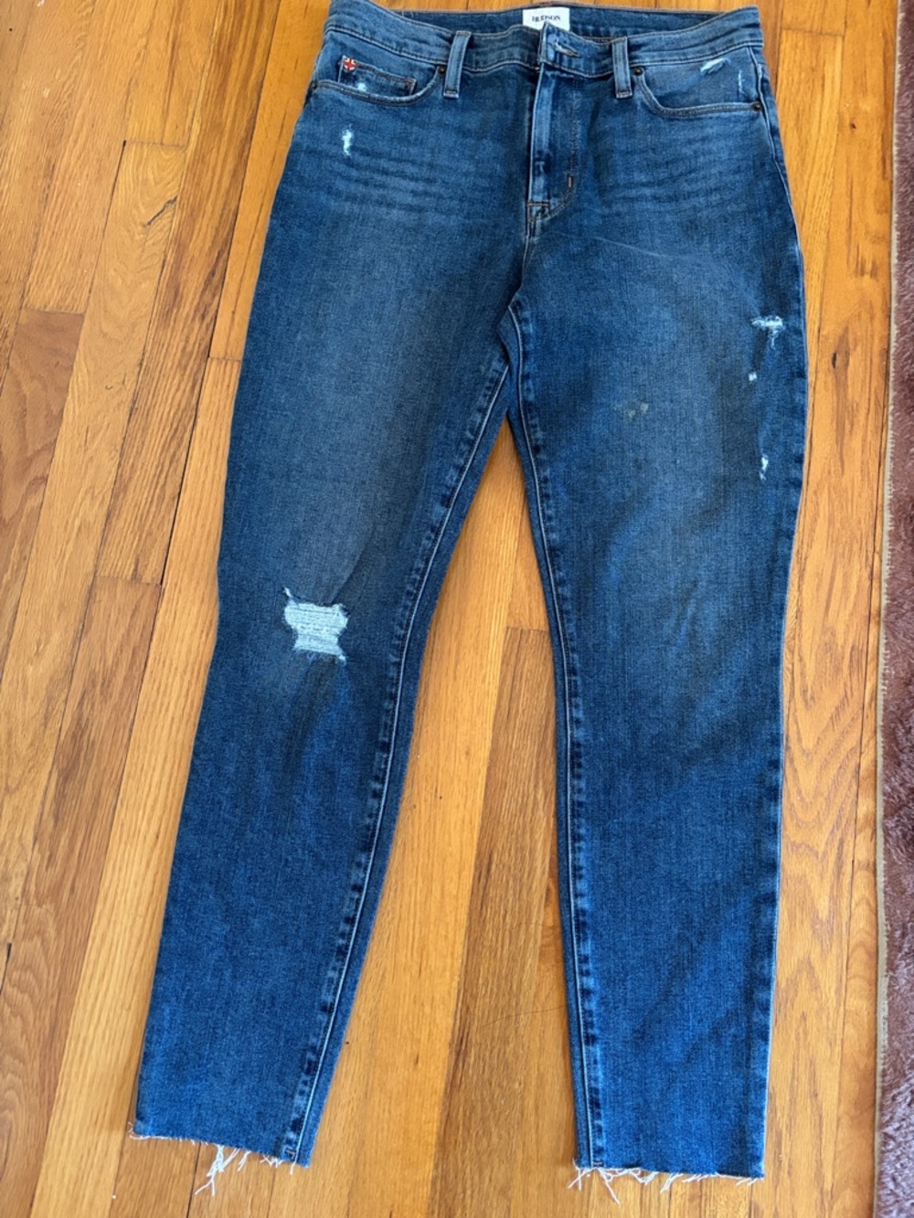 Hudson Jeans Skinny Distressed Dark Blue